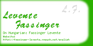 levente fassinger business card